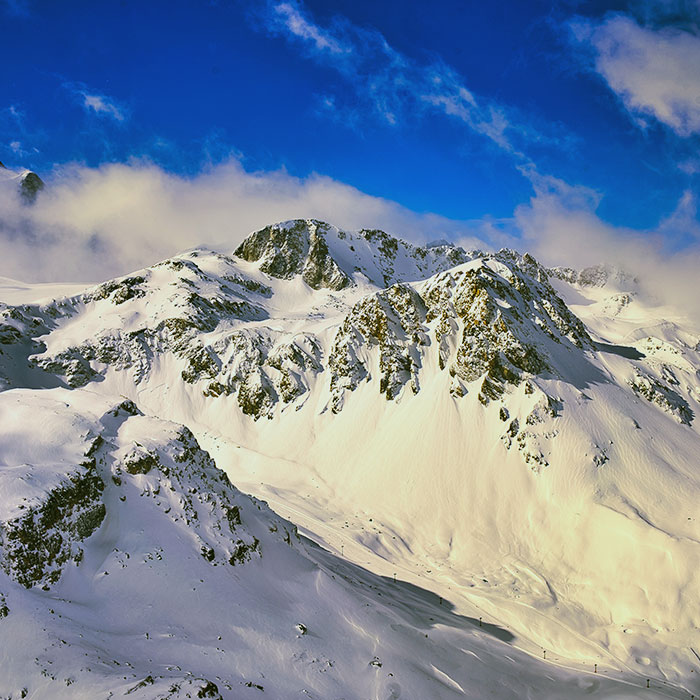 station Flaine avec vue sur le Mont Blanc