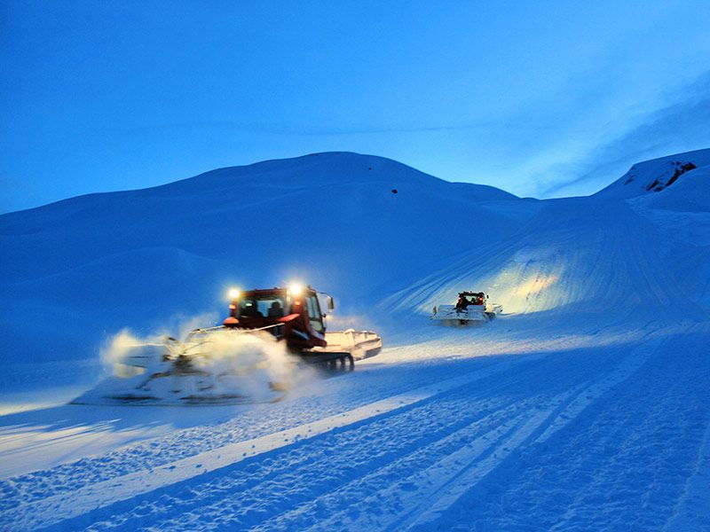 balade en dameuse sur les pistes